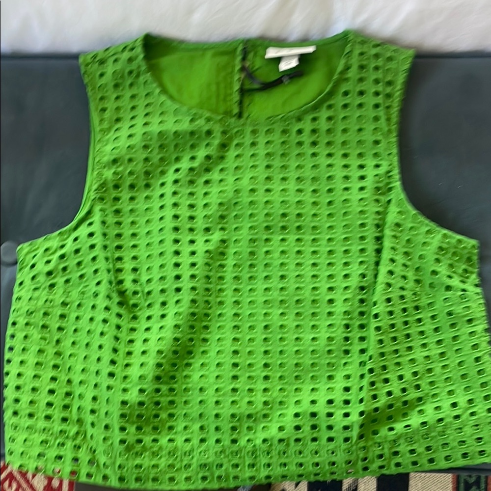 Kate Spade x Target eyelet top spring green
